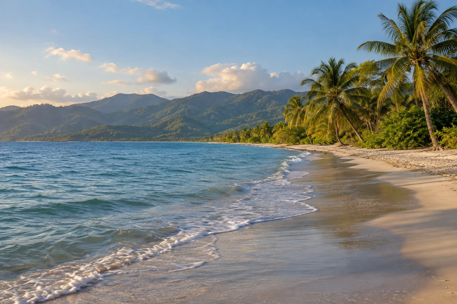 Tropical Caribbean shoreline near Tulian Rio, Cortés