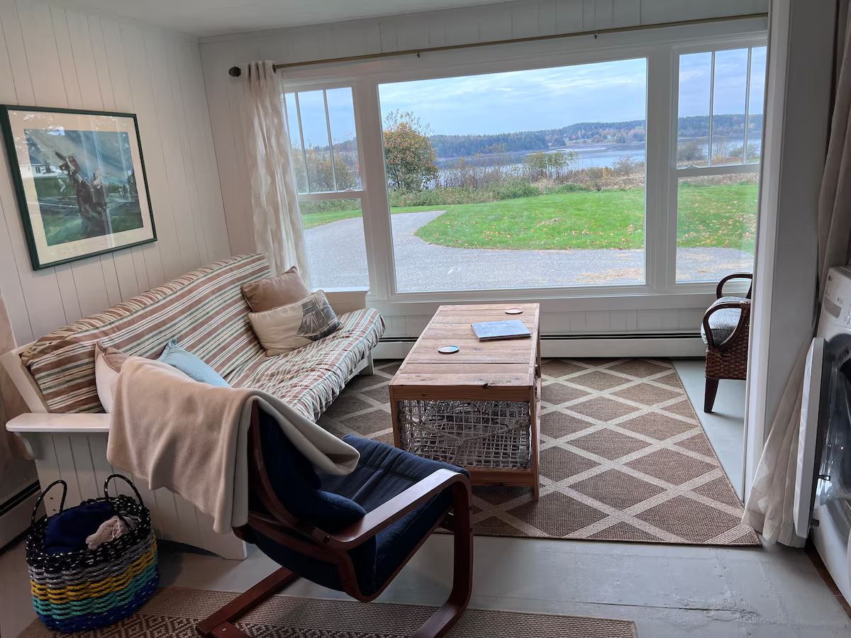 Back room, great spot for watching the sunsets and birds. at Lubec Saltbox in Lubec