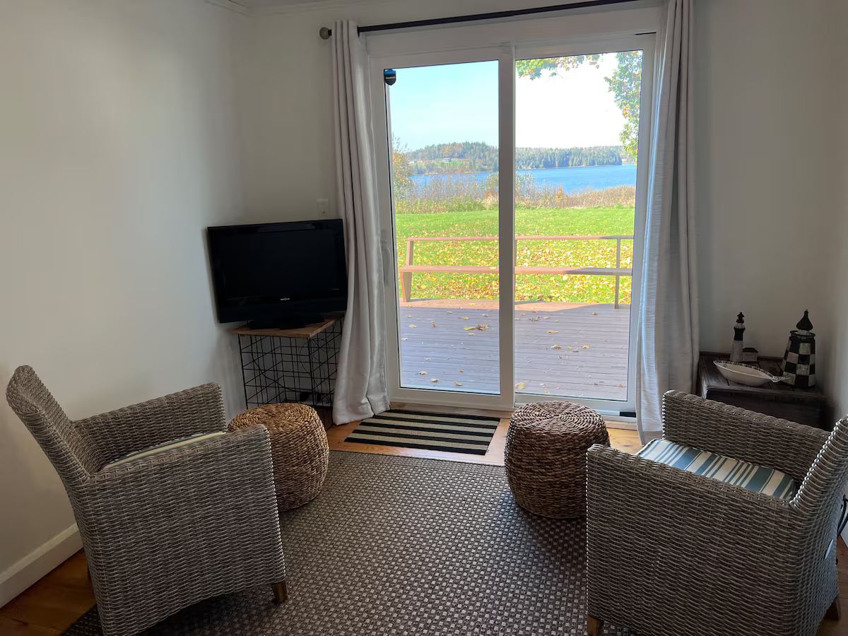 Sitting room for relaxing, reading a book or watching the sunset. at Lubec Saltbox in Lubec