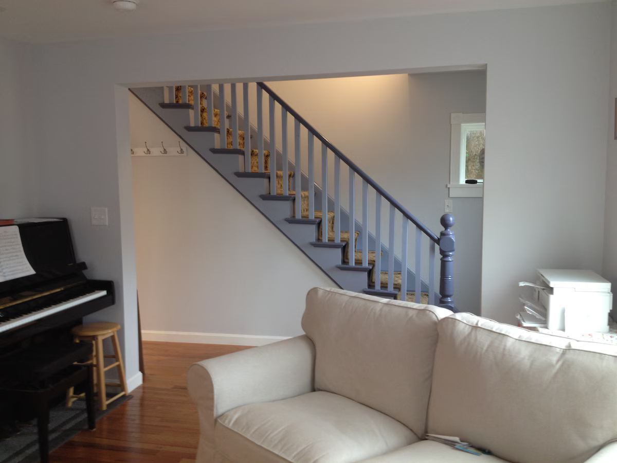 The staircase is from Victorian times - remember to duck! at Horror Hill Cottage in Lubec